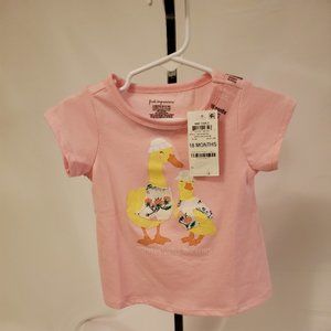 T-Shirt, embroidered, Pink & Yellow, 18-Month (First Impressions)